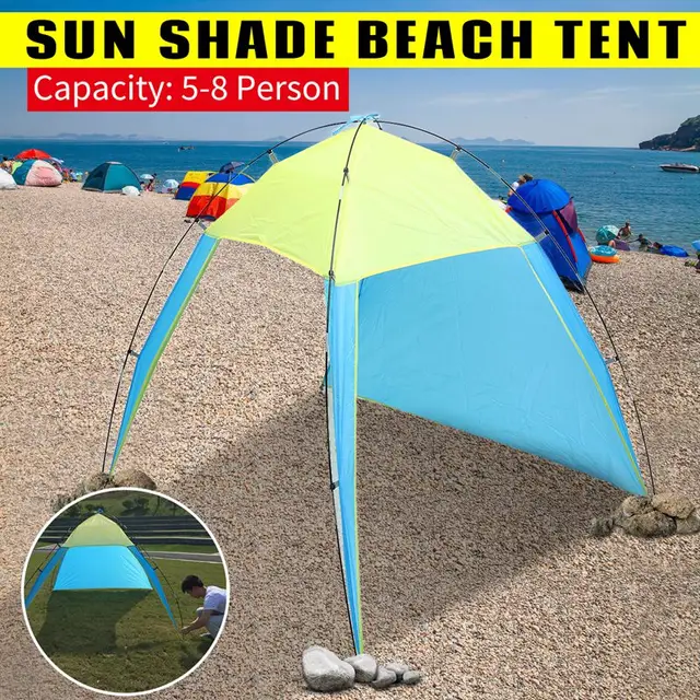 Cheap SGODDE 1 Pcs Sky Blue + Yellow 5-8 Person Outdoor Triangle Beach Tent 210 x 230 x 160cm Camping Hiking Portable Large Tents Cheap SGODDE 1 Pcs Sky Blue + Yellow 5-8 Person Outdoor Triangle Beach Tent 210 x 230 x 160cm Camping Hiking Portable Large Tents