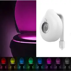 8 цветов светодио дный LED сенсор Туалет ночник 0-5 Вт ванная комната унисекс Smart 3 x AAABatteries (не входит в комплект) лампа