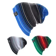 Женские зимние шапки многоэтажные полосатые хитовые шерстяные хип-хоп мужские вязаные шапочки