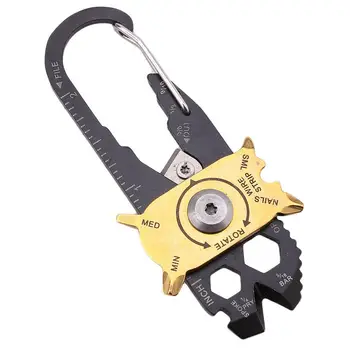 

Multifunction Stainless Steel Buckle Carabiner Climbing Mountaineering Hook Keychain EDC Portable 20 in 1Outdoor Tactical Tools
