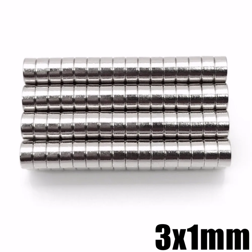 

1000pcs 3 x 1mm Powerful Super Strong Rare Earth Neodymium Disc Magnets 3x1 mm n35 Small Round Magnet 3*1