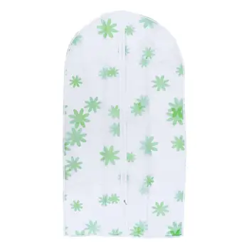 

Printing Washable Suit Clothes Dust Cover Waterproof Storage Bag Transparent Clothing Cover Size M (Green Flower Pattern)