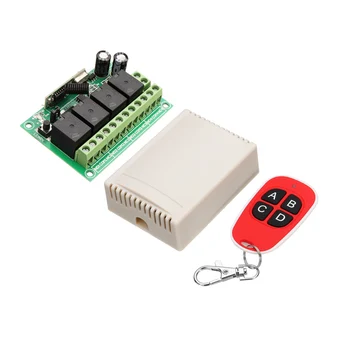 

DC 12V 433MHz Learning Type Four Way Wireless Remote Control Switch 4CH Channel Relay Control Module