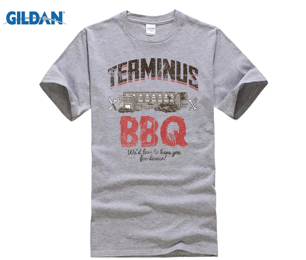

GILDAN 2018 Terminus BBQ T-Shirt Dead T-shirt Fashion Men T Shirt Clothing Printed Cotton Man o Neck Top