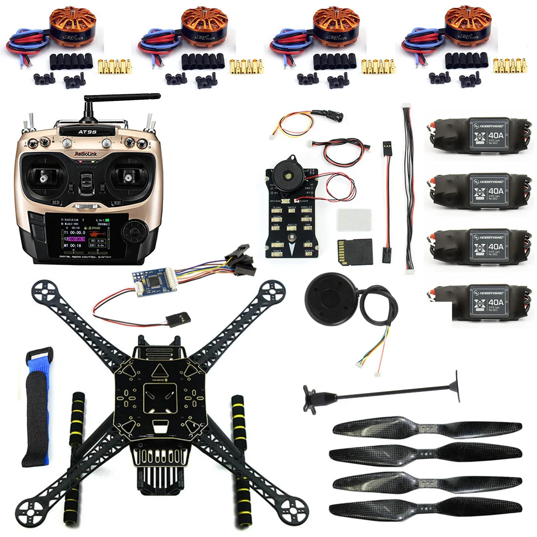 Набор для дрона DIY FPV S600 4 осевая рама 40A ESC с мотором 700KV Pix 2.4.8 управление полетом AT9S