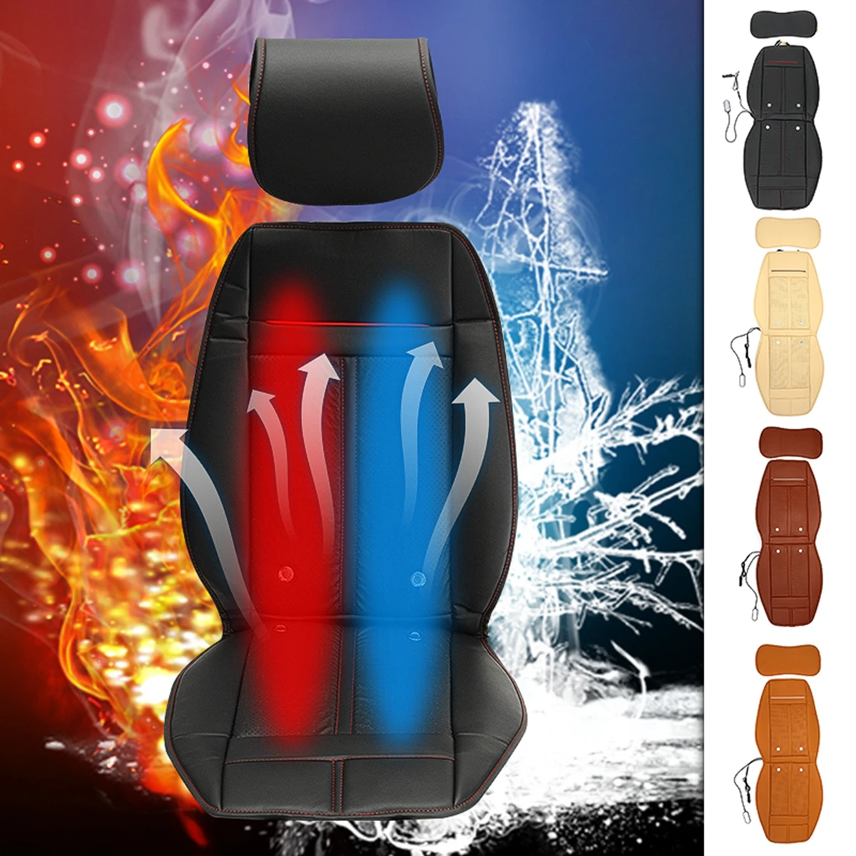 Auto winter / summer Seat Cover 12V Universal 3 In 1 Leather Car