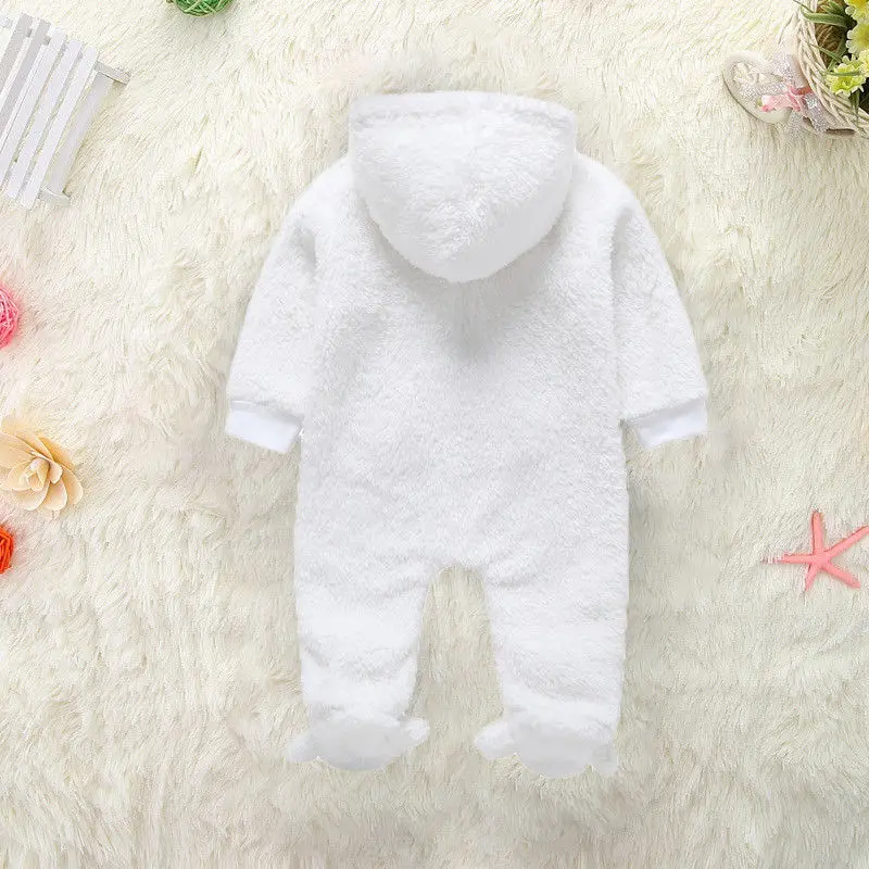 One-Piece Xmas Autumn Winter Infant Baby Boy Girl Warm Hooded Footies Jumpsuit Playsuit Clothes Outfit