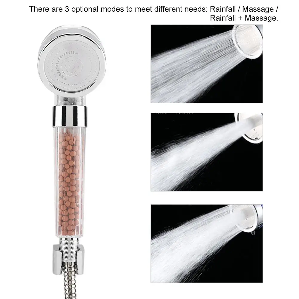

High Pressure Shower Head and Hose Bracket Water Saving Lonic Filter Set Bathroom Handheld Showerhead set New Arrival