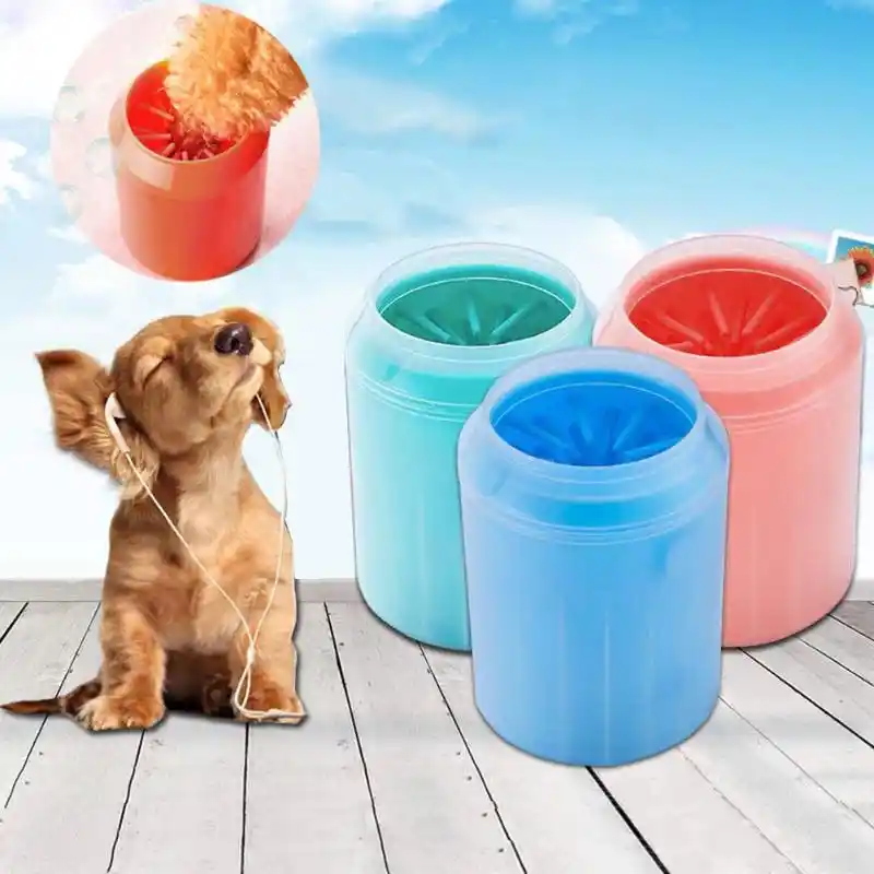 Silicone Souple Pour Animaux De Compagnie Pied Lavage Propre Tasse Chat Chien Patte Pieds Massage Rondelle Brosse Animal Tasse Chien Lavage Griffe