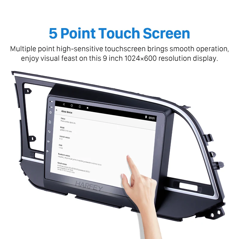 Flash Deal Harfey Audio GPS Stereo Android 8.1 left hand Car Radio Head Unit 9" 2Din Multimedia Player For 2016 Hyundai Elantra support SWC 2