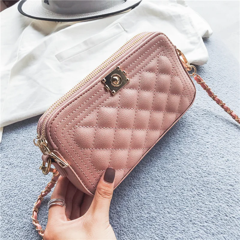 صغيرة 2019 السيدات Crossbody حقائب للنساء الجلود الفاخرة المحافظ حقائب مصمم الإناث حقيبة ساعي الوردي يدّ حقائب سهرى