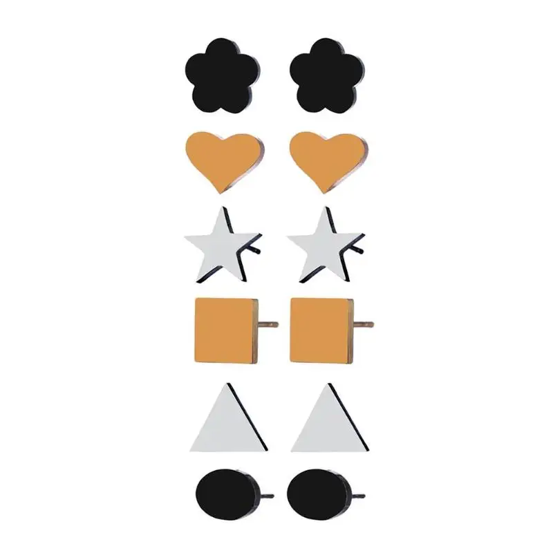 

12pcs/Set Snowflake Butterfly Star Love Stud Earrings For Fashion Women Simple Personality Earrings Daily&Work Jewelry Gifts