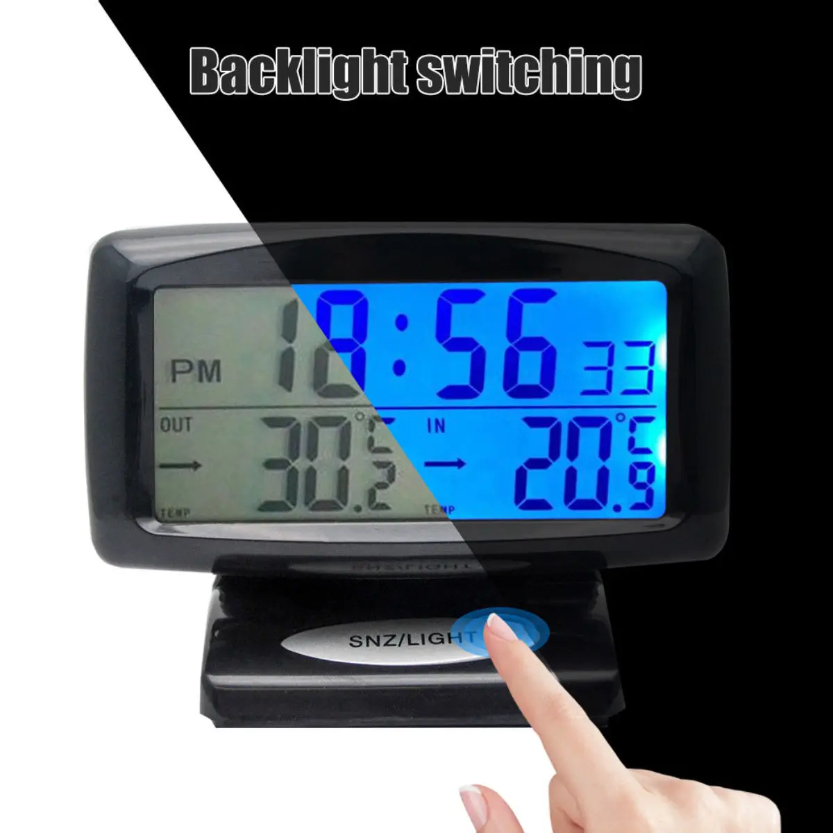 Автомобильный цифровой компас с часами In/Out термометр с функцией календаря светящийся