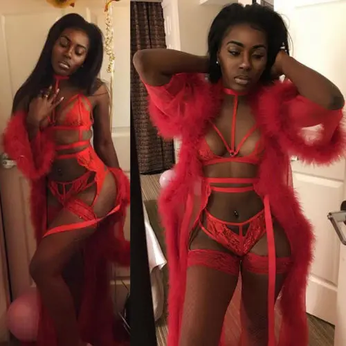 

THEFOUND Women Sexy Lingerie Nighty Solid Lace Sleepwear Dress Babydoll Plus Size Long Bathrobe