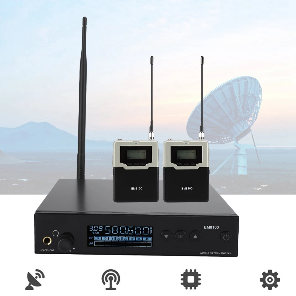 

Wireless In Ear Monitor System with 2 Receivers Stage Monitoring 32MHz Band Adopt UHF Band PLL Phase Lock