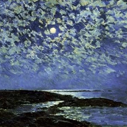 Moonlight Isle of Shoals Poster Print by Childe Hassam (10 x 12) | Дом и сад