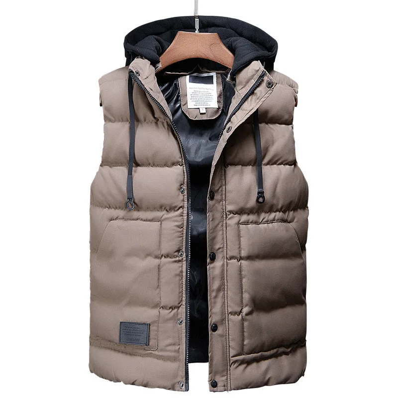

Varsanol Hooded Vest Jacket Men 2018 New Brand Winter Thick Warm Parkas Men Solid Lose Pocket Parka Jacket Homme L-3XL