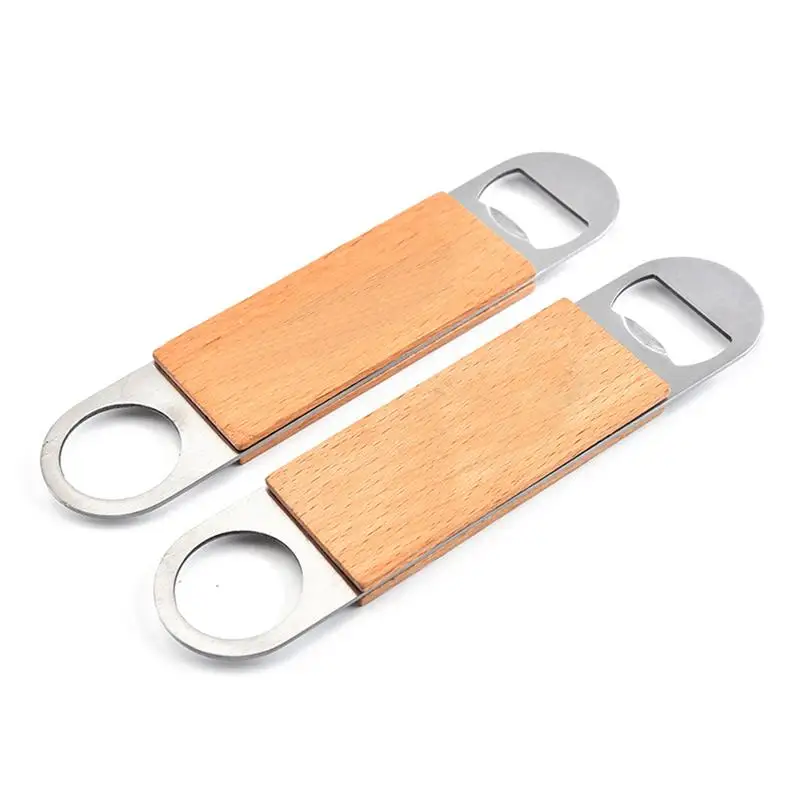 Creative Wooden Handle Bottle Opener Stainless Steel Bottle Opener