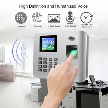 

2.8Inch Screen Smart Induction Fingerprint Time Attendance Machine Time Clock 100-240V