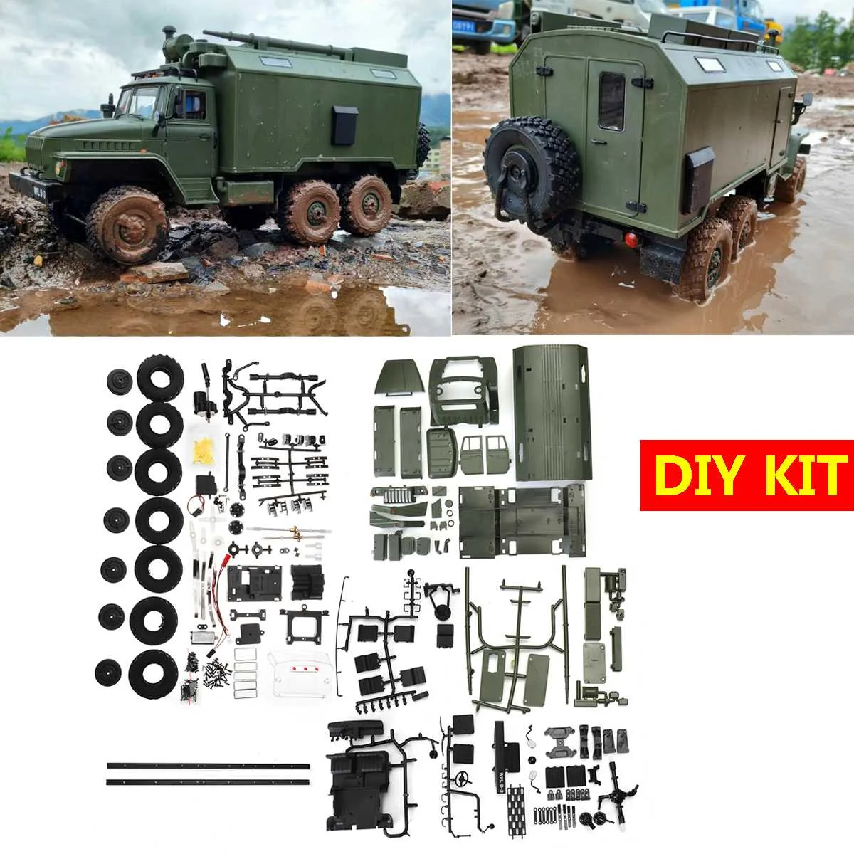 

RC Crawler Military Truck WPL B36 DIY Kit 1/16 2.4G 6WD Car Chirstmas Toy Gift Remote Control Off-road Cartoys Buggy Remote Army