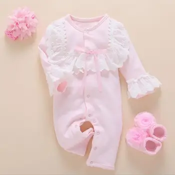 

Baby bodysuit & headband& socks infant girls bodysuit baby christening baptism gown party wedding 0-3 3-6 6-9 months bodysuit