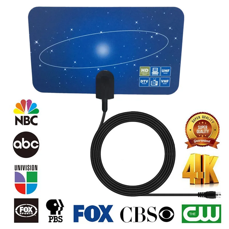 

SOONHUA Indoor Digital TV Antenna HD TV Antenna 40-50 Miles Satellite Receiver High Gain HD TV DTV Box