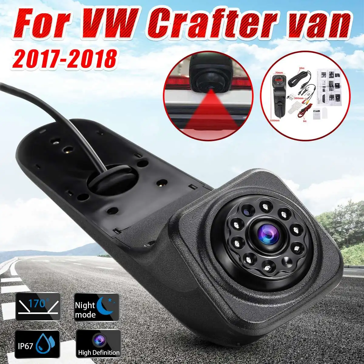 

Car Backup Brake Light Reversing Rear View Parking Camera For VW Crafter Van 2017 Vehicle Parking Backup Camera