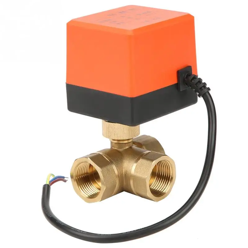 DN20 G3/4 Brass 3 Way Motorized Ball Electrical Valve for Air