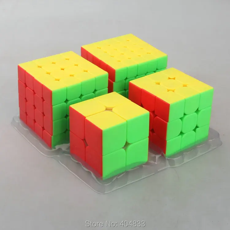 Mofangjiaoshi 2x2 3x3 4x4 5x5 Stickerless набор подарочной коробке Cubo magico Speedcube Развивающие игрушки