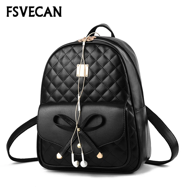 

New School Backpack For teenagers Girls Fashion Korean Set Purse Cute Backpack Women Travel Leather Luxury Mochila feminina 2019