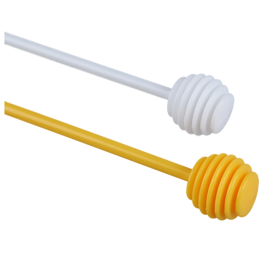 Hot sale 2Pcs Honey Dipper Jam Stir Sticks Long Handle Yellow+ White