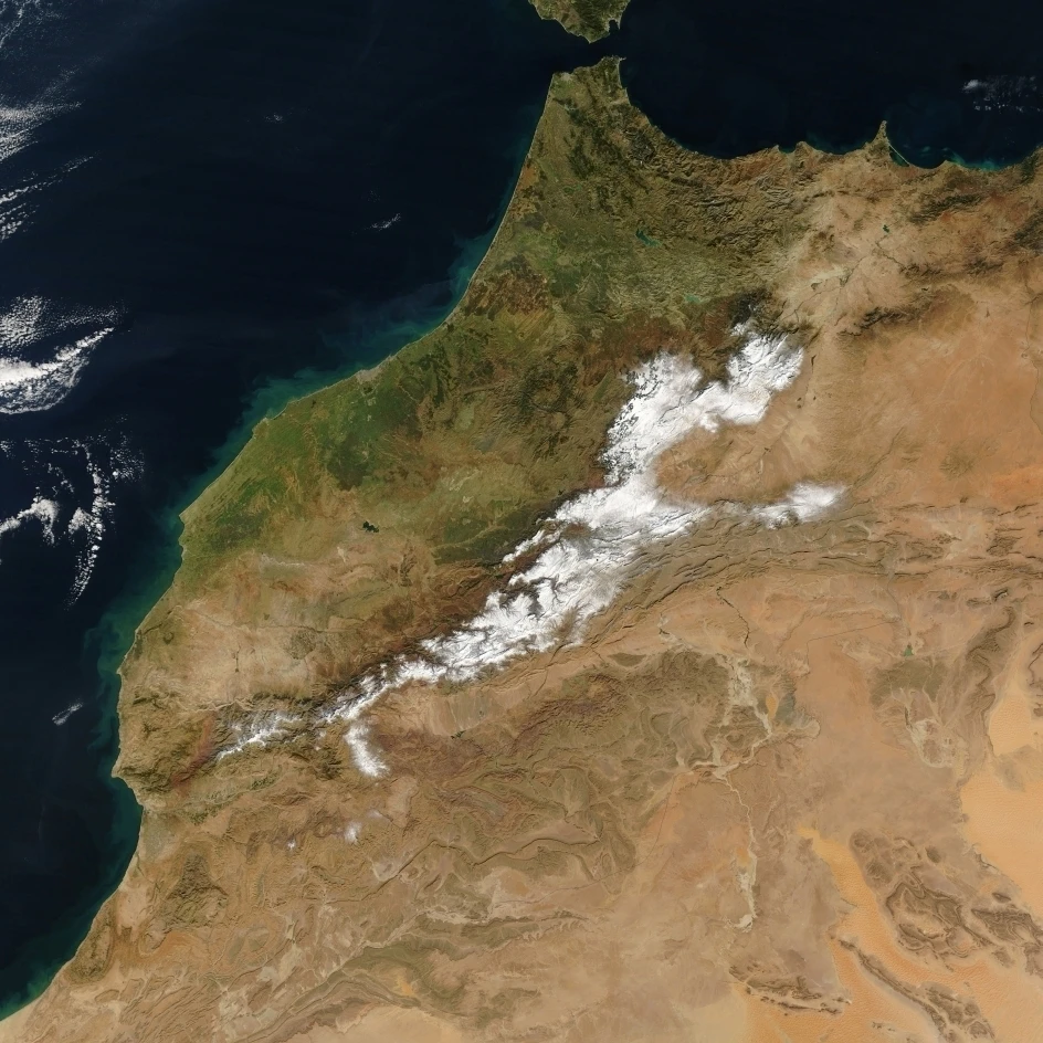 Satellite view of Morocco Poster Print (28 x 26) | Дом и сад