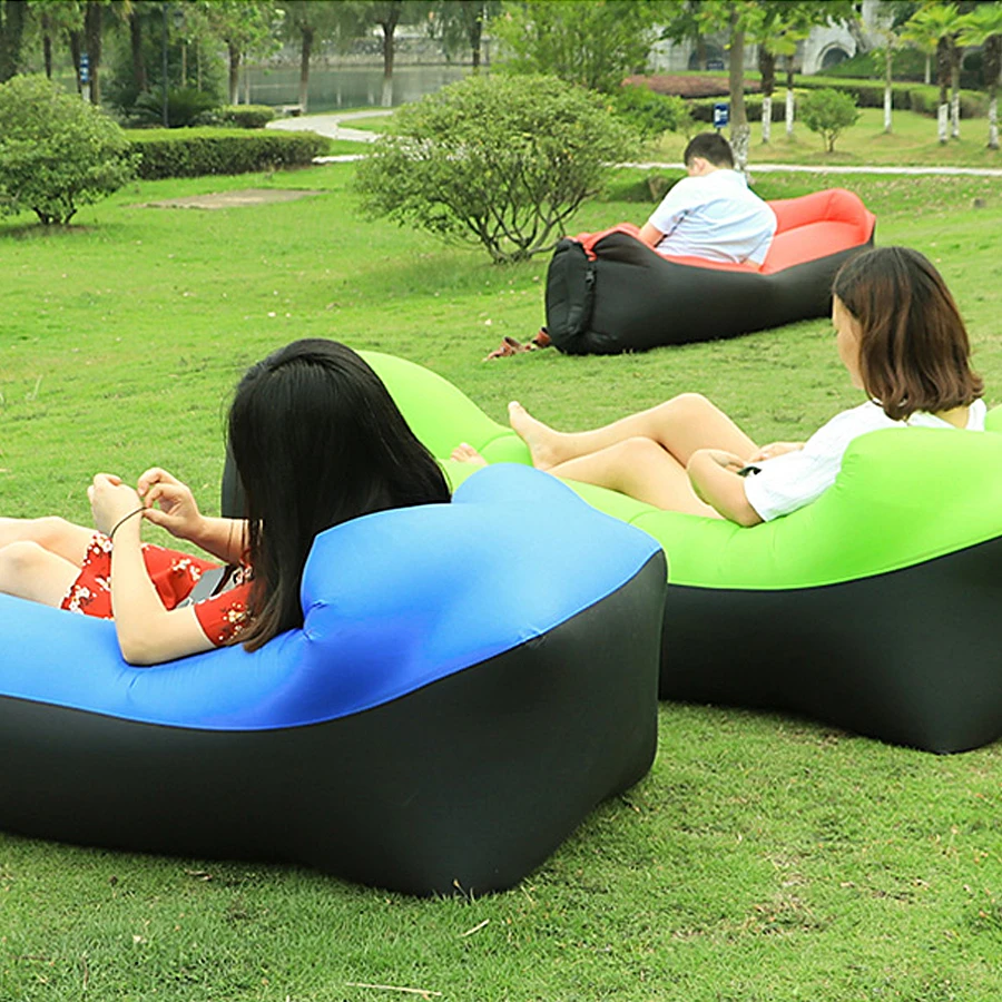 

Outdoor Camping Fast Infaltable Air Sofa Nylon Relax Beach Bed Easy to Carry Lazy Garden Sofa Air Lounger Couch Sleeping Bag