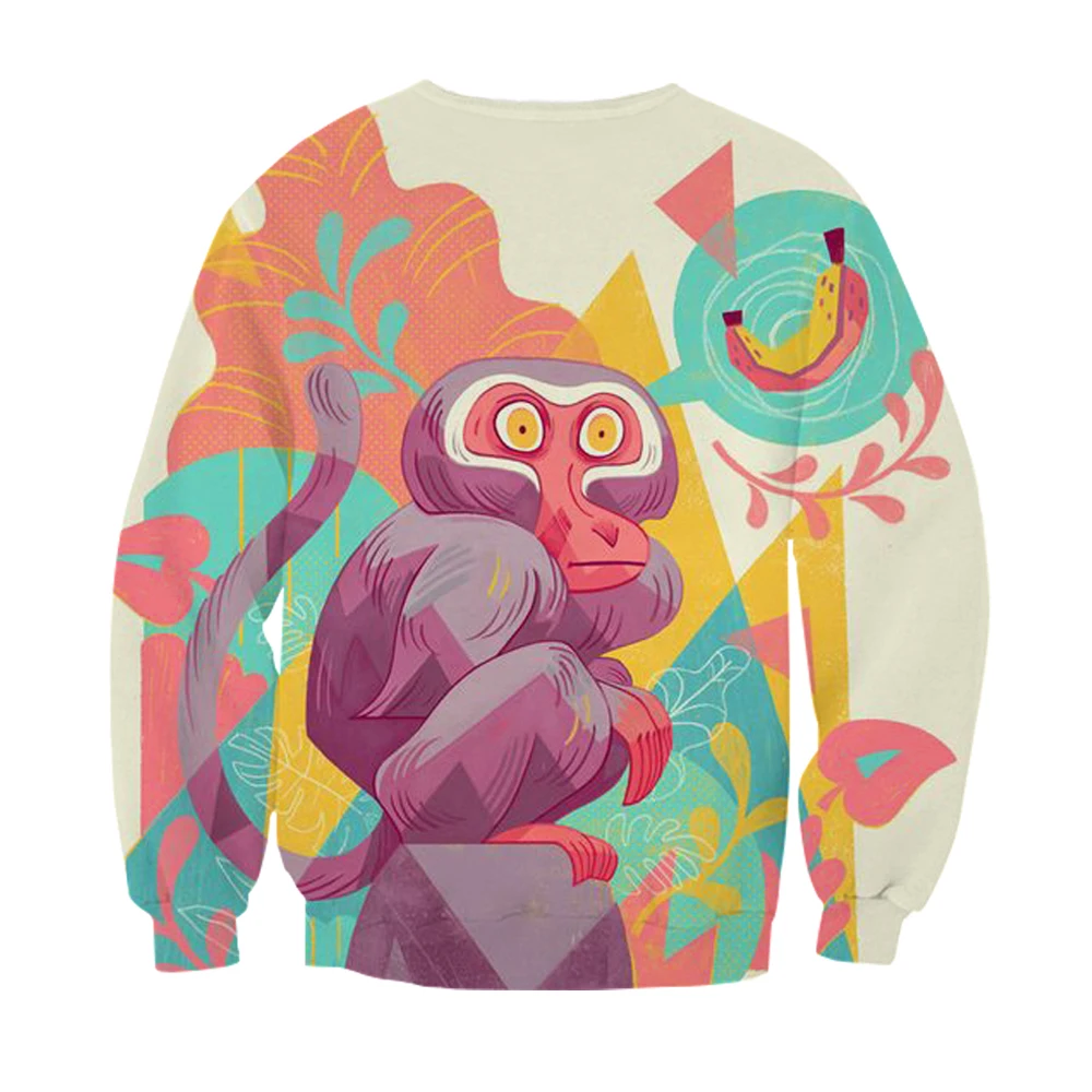 Monkey Sweatshirts Hoodie Men Printed Streetwear Sweatshirt Teens Boys Hip Hop Ulzzang Clothes Oversize Tracksuits Long Sleeve