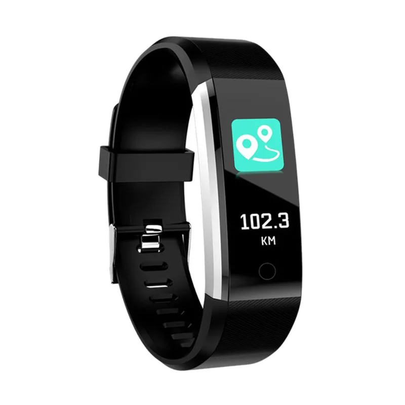 

115Plus Blood Pressure Fitness Bluetooth Waterproof Heart Rate Monitor Watch Tracker Smart Bracelet Wristband