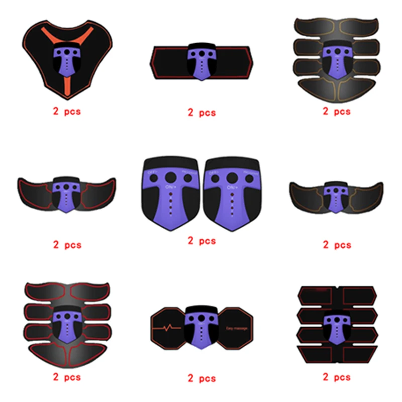 

2pc Replacement Muscle Stimulator EMS Figure Slimming Machine Weight lossing Tens Exercise Slim Belt Rechargeable Part Purple