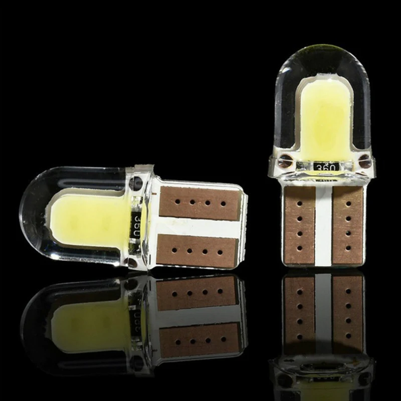 10 шт. светодиодный светильник T10 W5W COB SMD CANBUS яркая кварцевая лампа белого