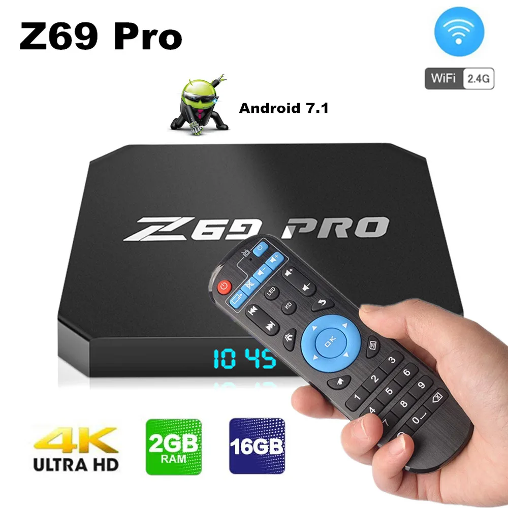 Z69 PRO Smart tv Box Andriod 7 1 четырехъядерный Amlogic S905W 2 Гб 16 HDMI 0 set top box 4G Wi Fi 100 Мбит/с 4 K