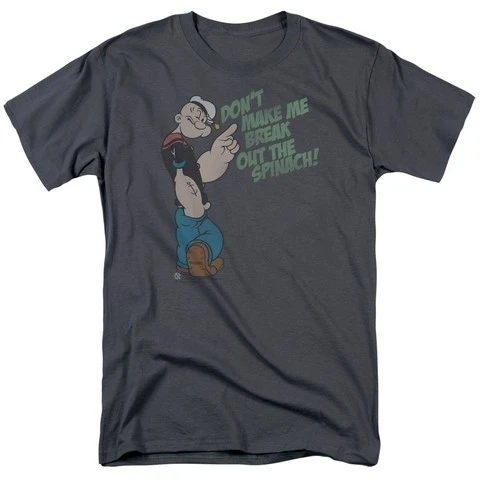 Trevco Popeye-Break Out шпинат с коротким рукавом для взрослых 18-1 Tee Charcoal-Medium |