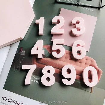 

Molds for Plaster 3D Digital Shaped Private Customized Korean Aroma Gypsum Number Silicone Mold Concrete Decor Clay Cement Mold