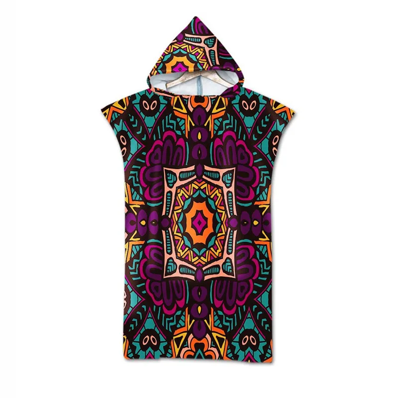 Billig Bohemian Gedruckt Mikrofaser Bad Strand Handtuch mit Kapuze Geometrische Handtuch Poncho für Schwimmen Strand Surf Frauen Bademantel Beachwear
