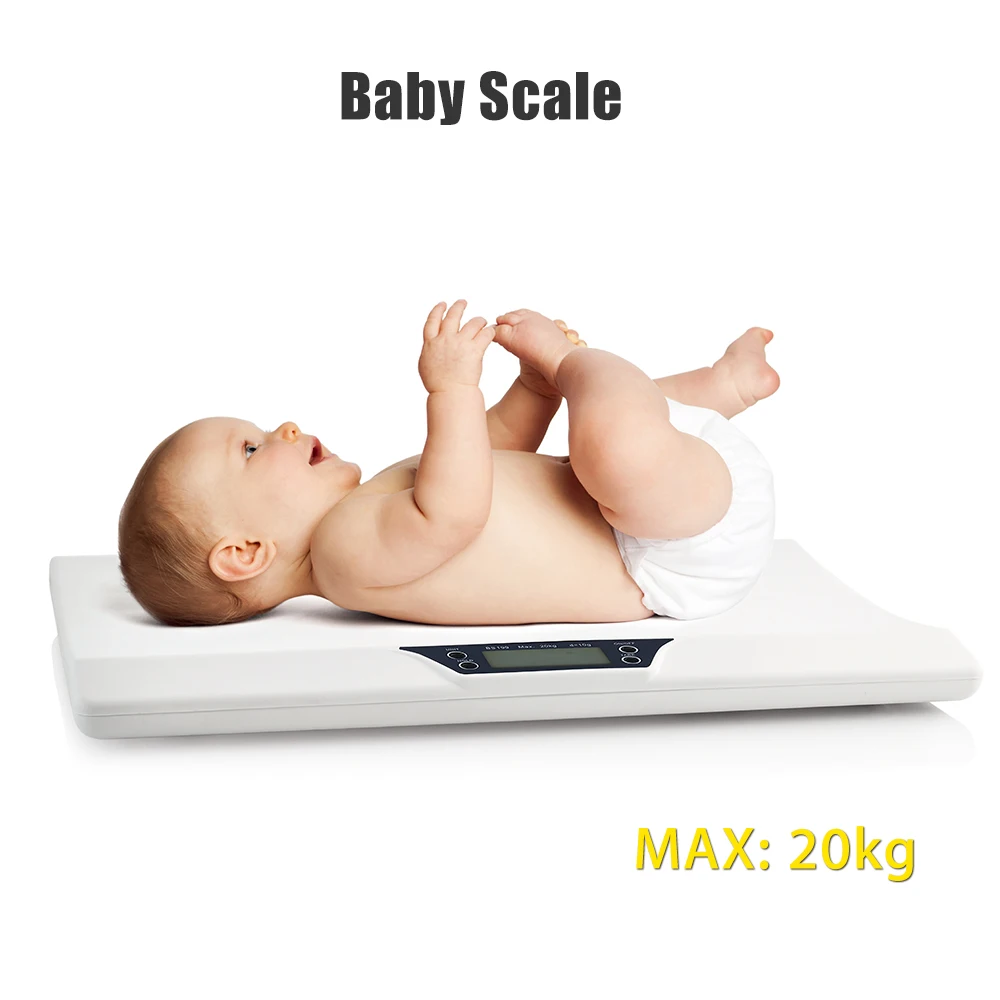 Весы для новорожденных, домашних животных, детские весы Abs с ЖК-дисплеем, электронные весы для малышей, цифровые профессиональные весы до 20 кг