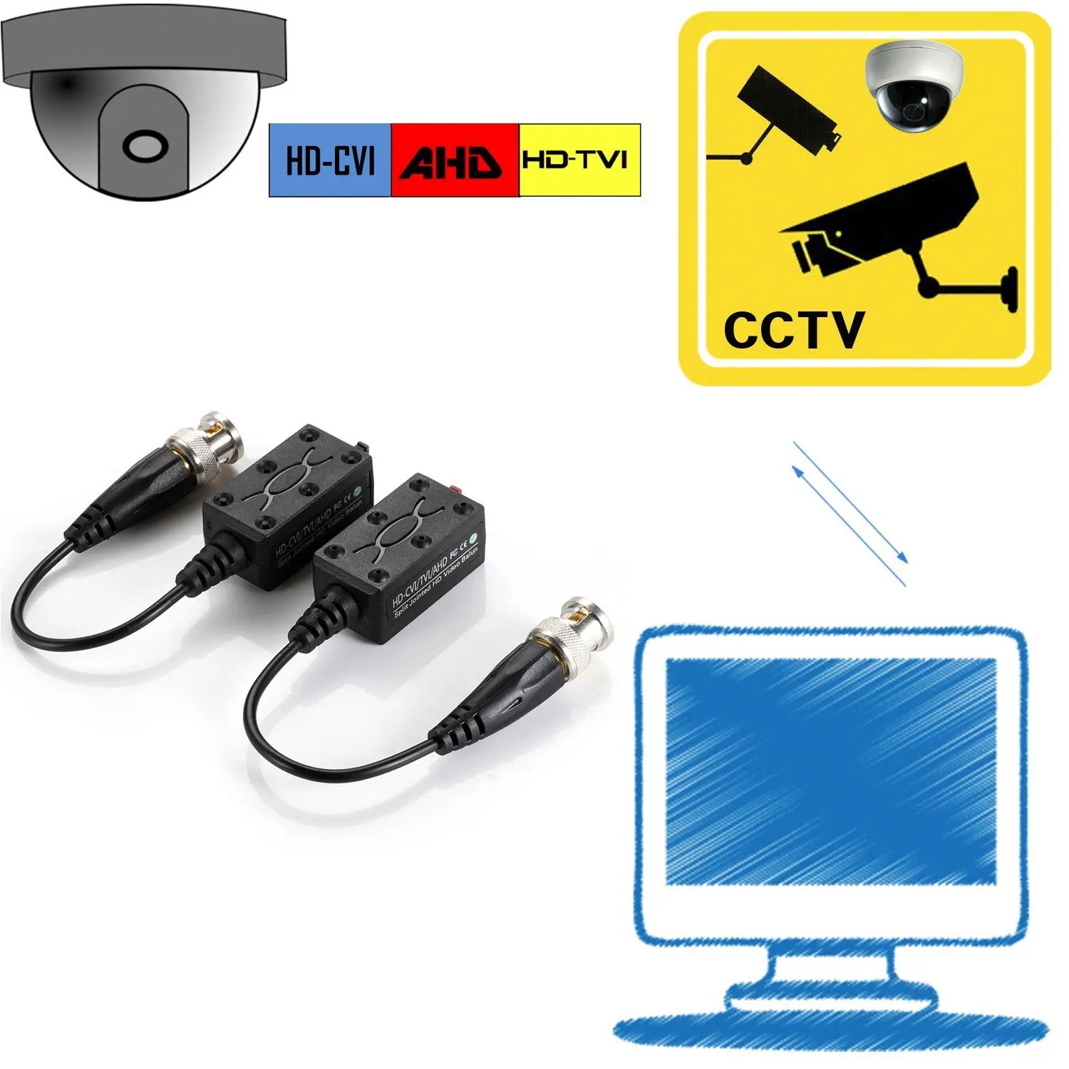 OPQ 4 пар сплит соединение Мини Cctv Bnc Hd Cvi/Tvi/Ahd пассивный видео балун