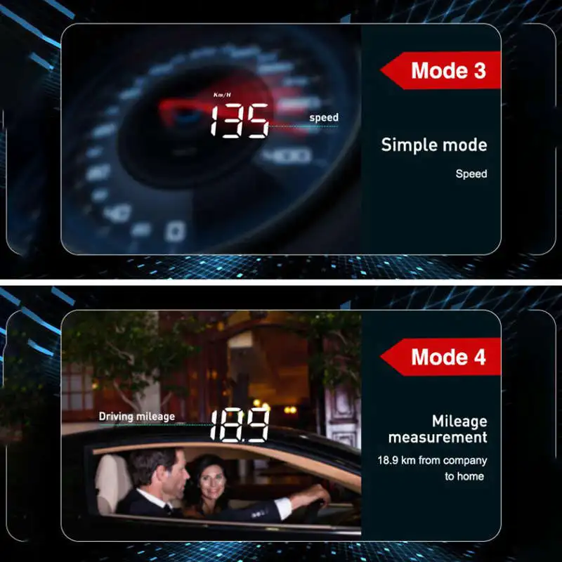 3 5 дюймовый универсальный автомобильный дисплей Hud Obd Ii Obd2 Mph/км/ч предупреждающий