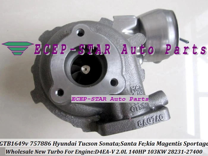 GTB1649V 757886-5003S 28231-27400 Turbocharger HYUNDAI Tucson Sonata 05- Santa Fe 07- KIA Magentis Sportage (4)