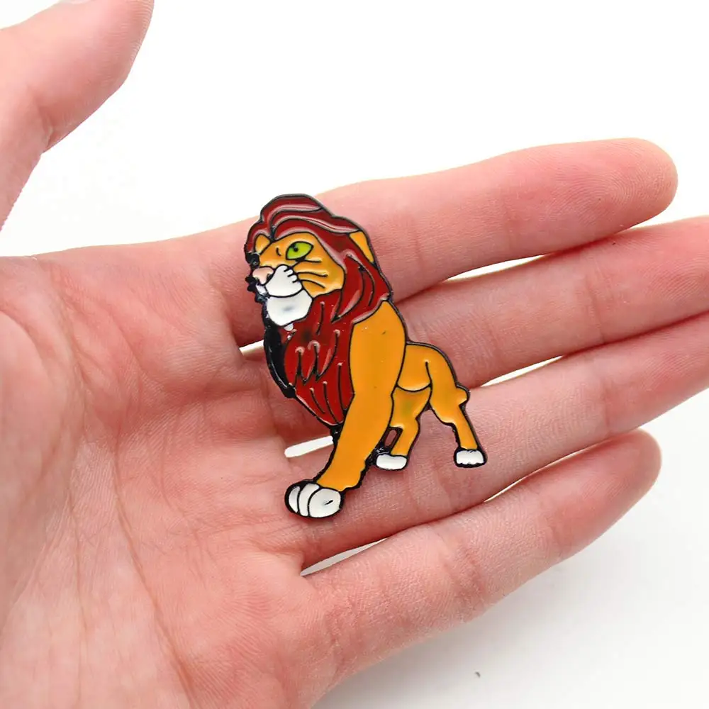Мультфильм Лев Король Simba Nala металлический значок жесткая эмалированная брошка