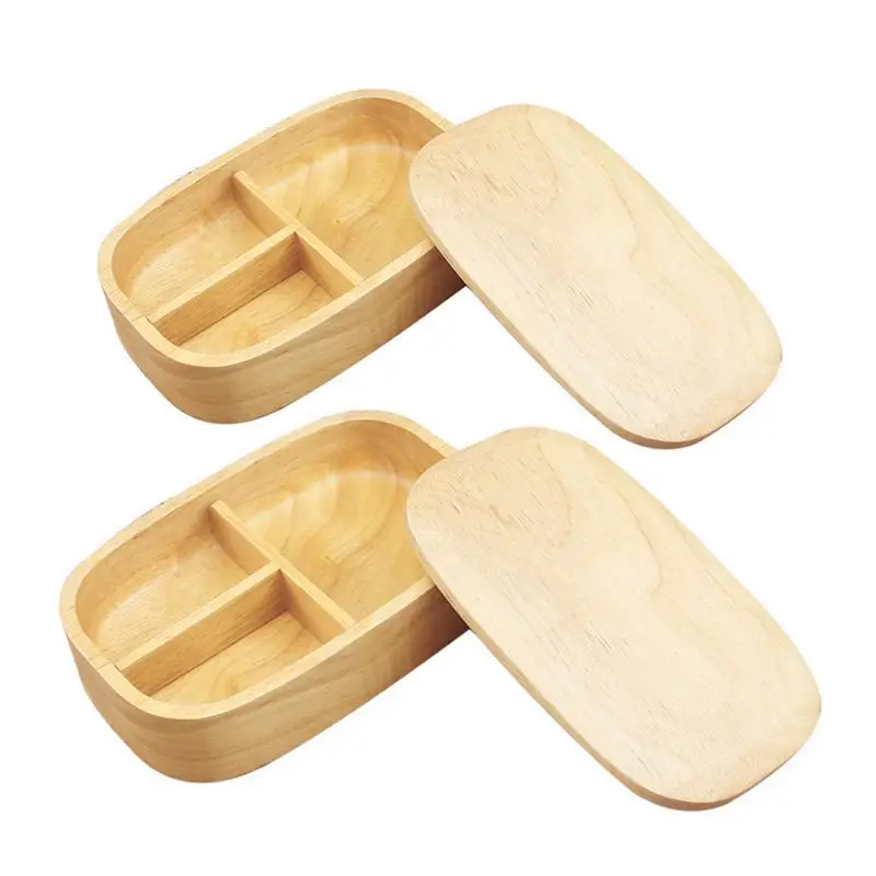 

Lunch Box Japanese Style Wooden Compartment Oak Student Portable Packing Box Full Solid Wood Sushi Bento Boxes