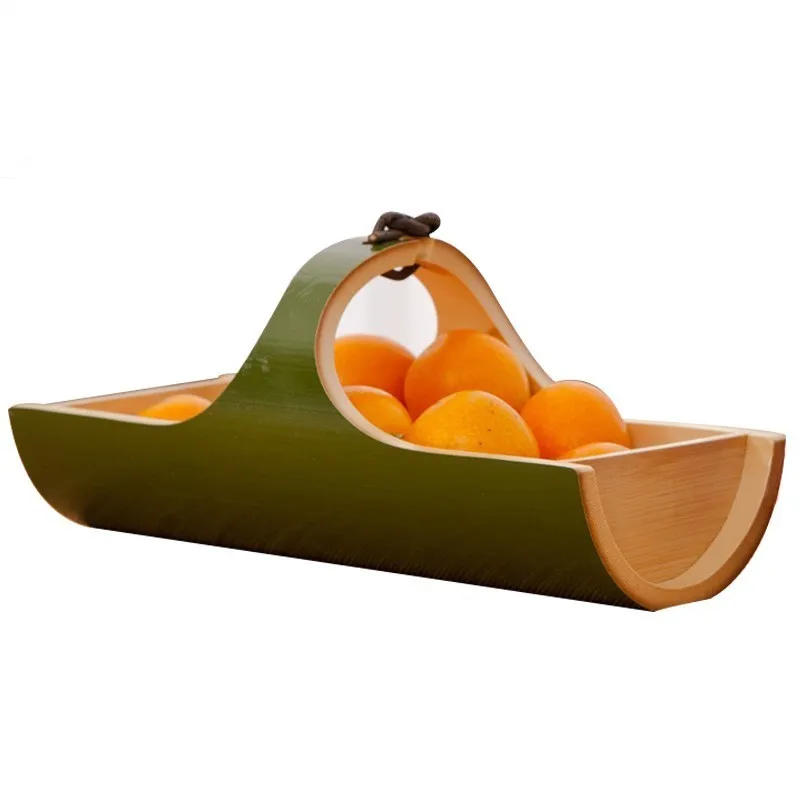 

Natural Bamboo Fruit Tray For Drying Dishes Food Vintage Kitchen For Decorative Creative Storage Tea Serving Table Japanese