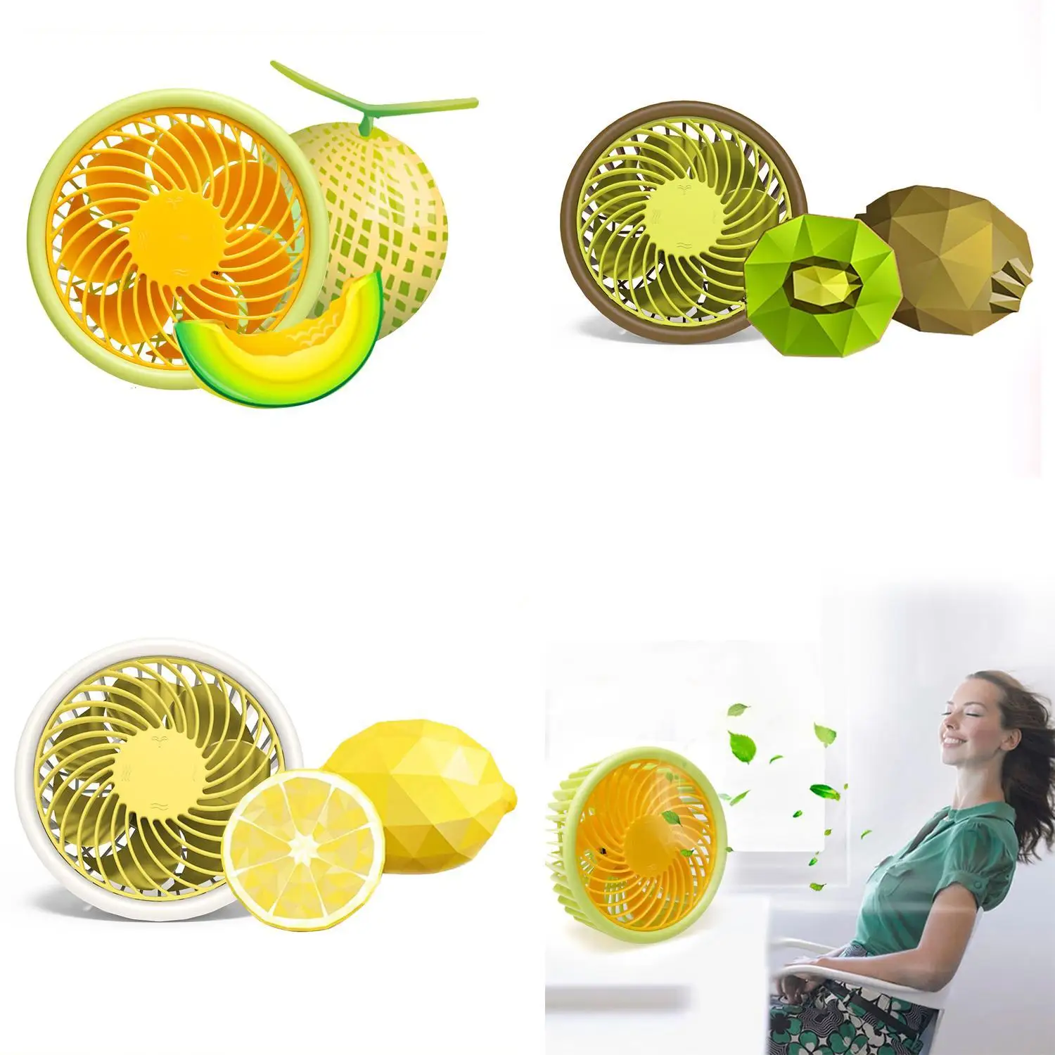 

New Mini Round Portable USB Cooling Fan Cooler Fruit Fan with Small Felt Pad