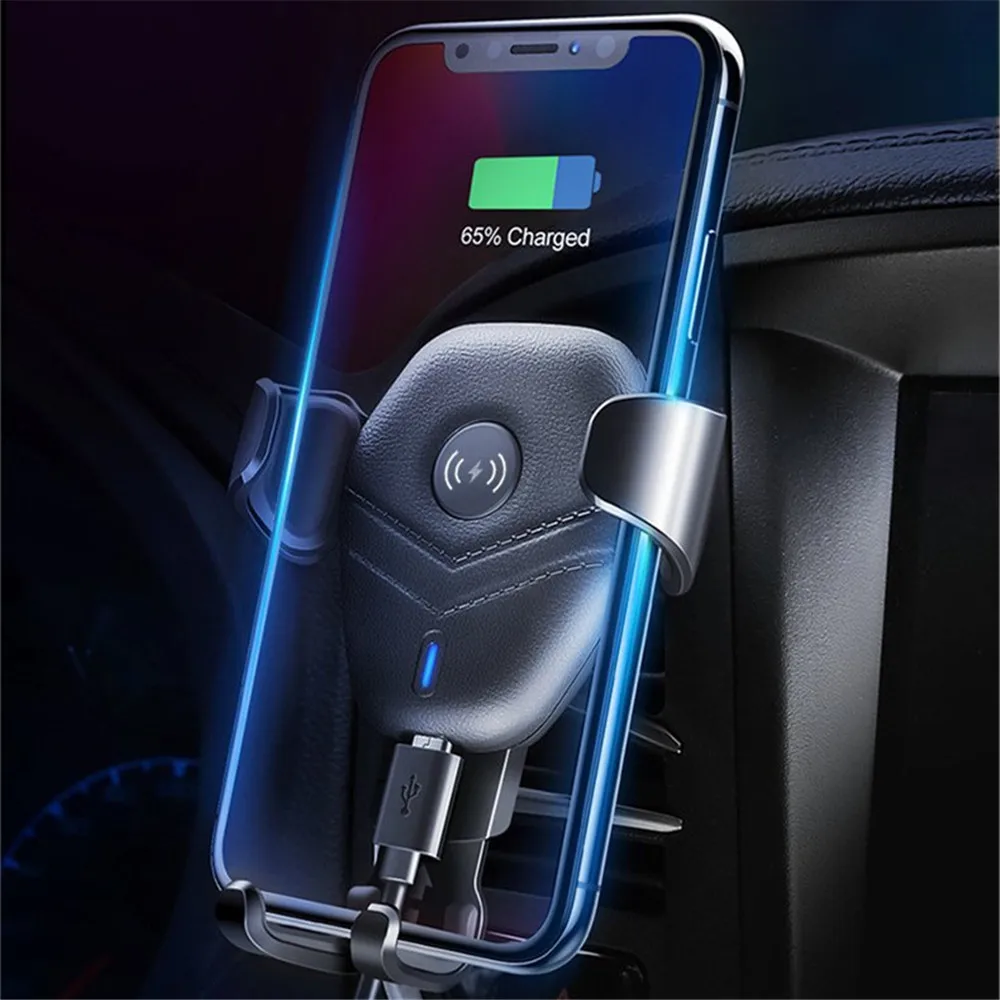 

LEORY 5W Wireless Charger Car Holder For iPhone X 8 for Samsung Note8 QI Wireless Charging Charger Car Mount Phone Holder Stand